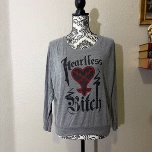 American Apparel Heartless B* Heather Gray Pullover